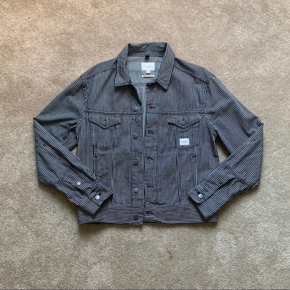 Calvin Klein Jeans Striped Denim Trucker Jacket